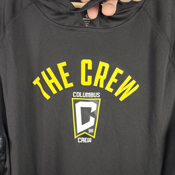 Columbus Crew Hoodie Sz Large Black MLS Soccer Long Sleeve Shirt Performance NWT - Picture 2 of 5